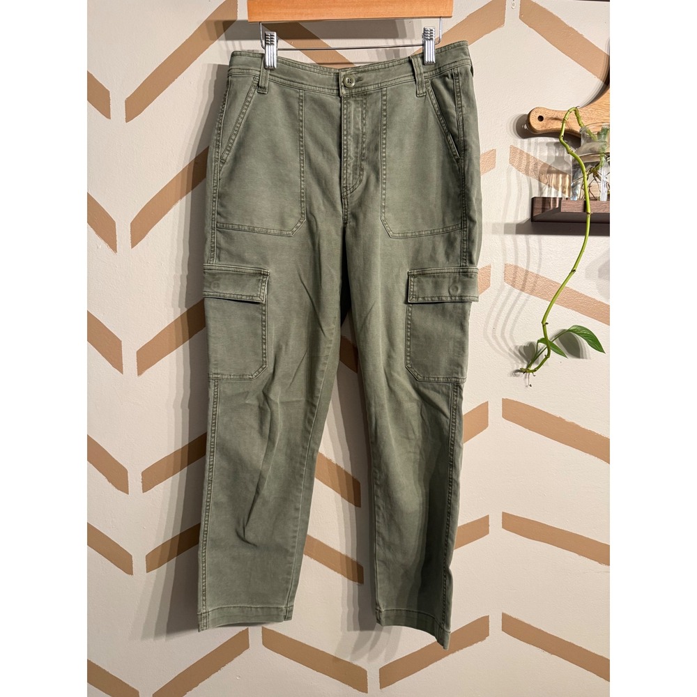 J. Crew Cargo Pants Womens 26 Green Utility Straight Leg AB590